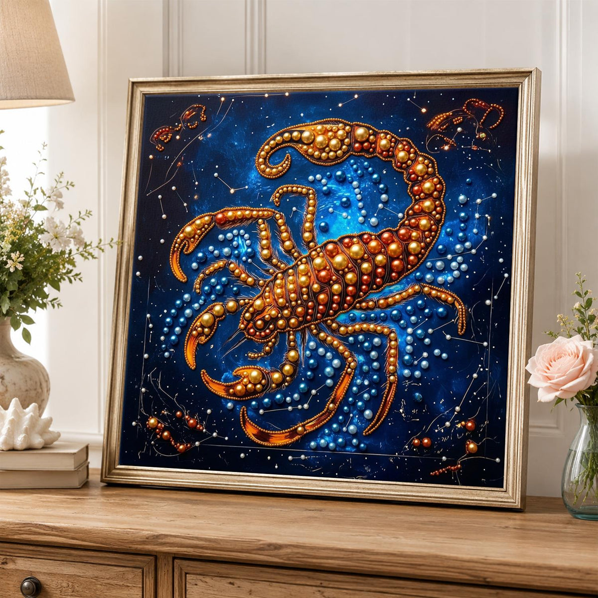 Golden Scorpio Constellation pearl painting – image 5