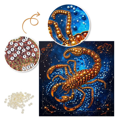 Golden Scorpio Constellation pearl painting – image 6