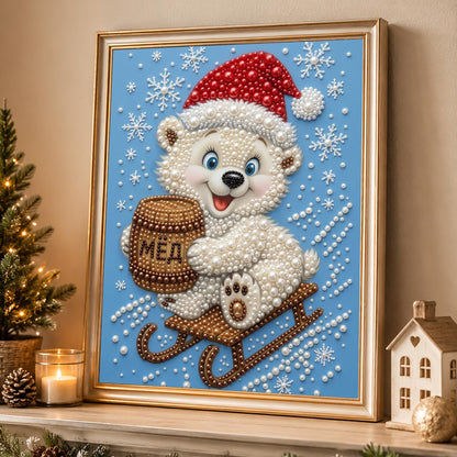 Polar Cub with a Honey Barrel pearl painting – image 4
