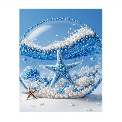 Blue Starfish in a Glass Dome pearl painting – image 11