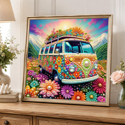 Flower Power Camper Van pearl painting – image 5