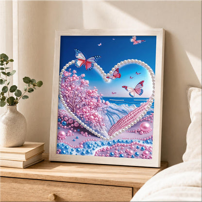 Cherry Tree Heart Over the Ocean pearl painting – image 2