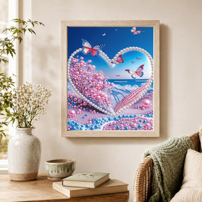 Cherry Tree Heart Over the Ocean pearl painting – image 4