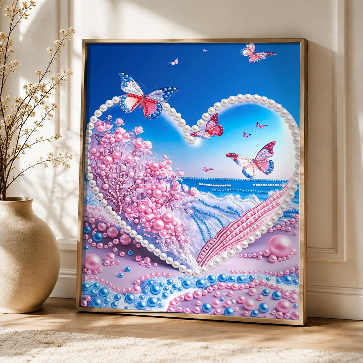 Cherry Tree Heart Over the Ocean pearl painting – image 5