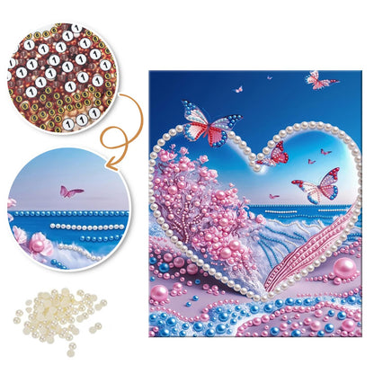 Cherry Tree Heart Over the Ocean pearl painting – image 6