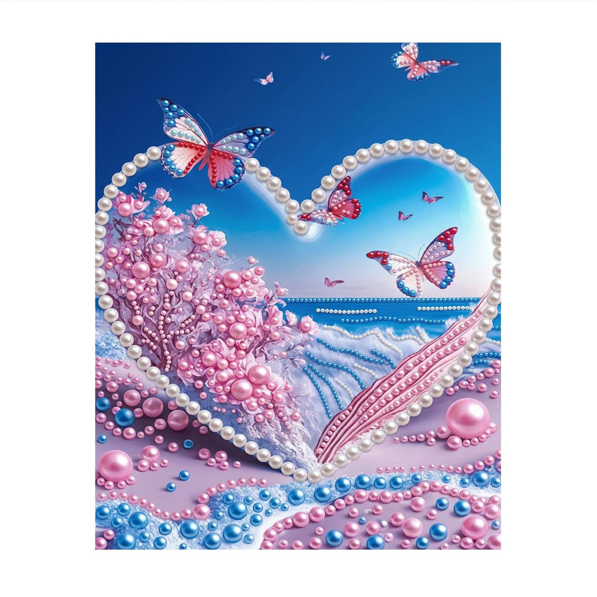 Cherry Tree Heart Over the Ocean pearl painting – image 11