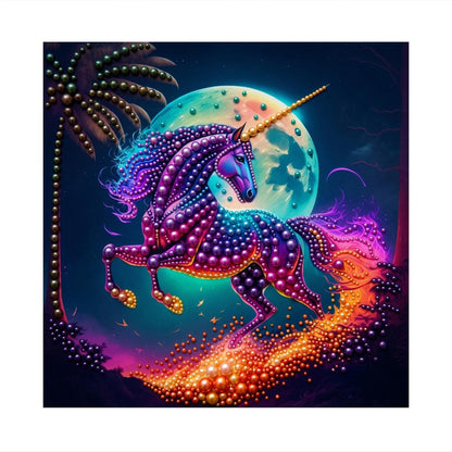 Violet Unicorn Racing the Moon pearl painting – image 11