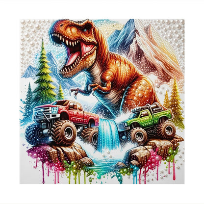 Dinosaur Rumble at the Waterfall pearl painting – image 11