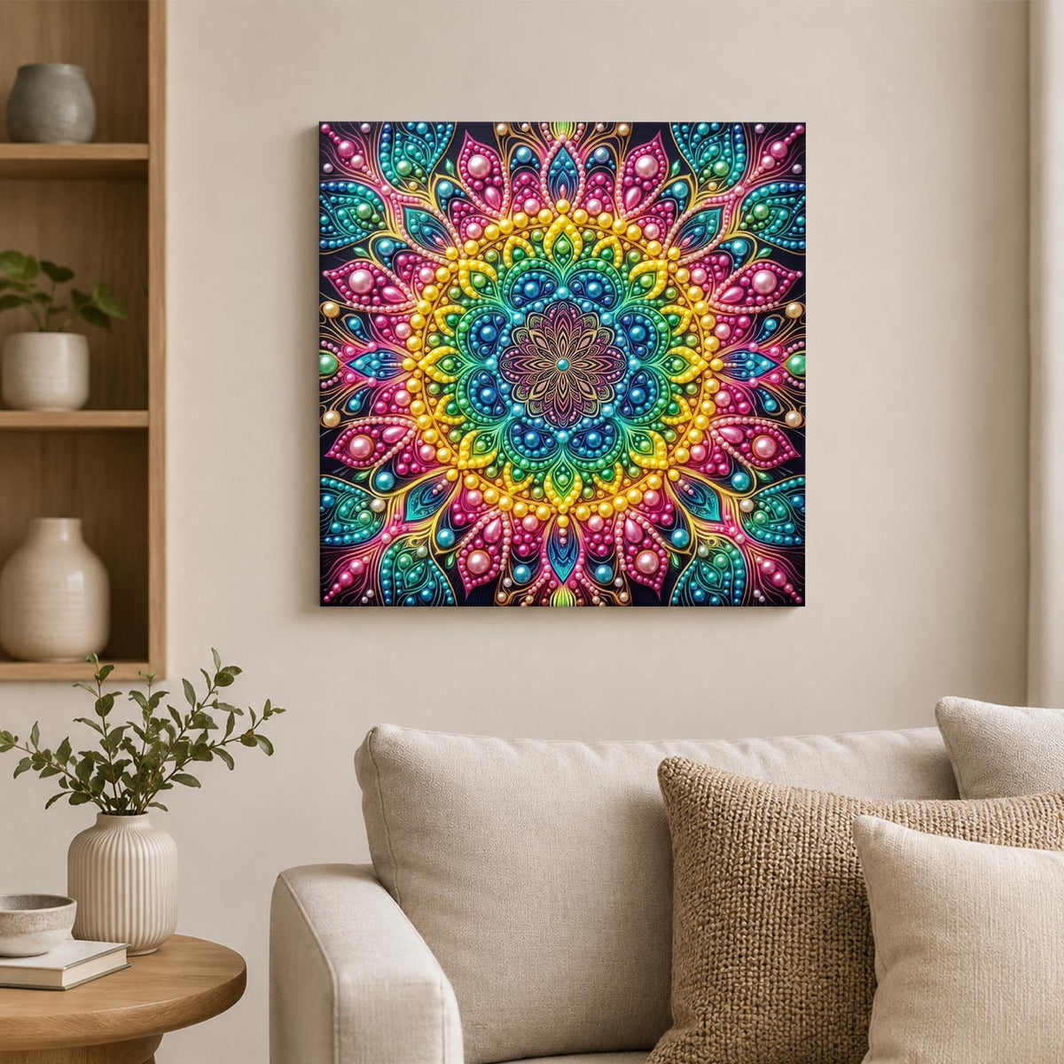 Spectrum Halo Mandala pearl painting – image 2