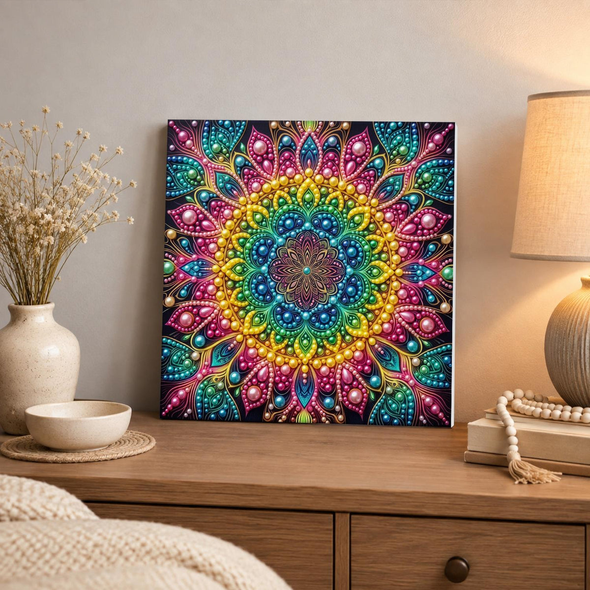 Spectrum Halo Mandala pearl painting – image 3