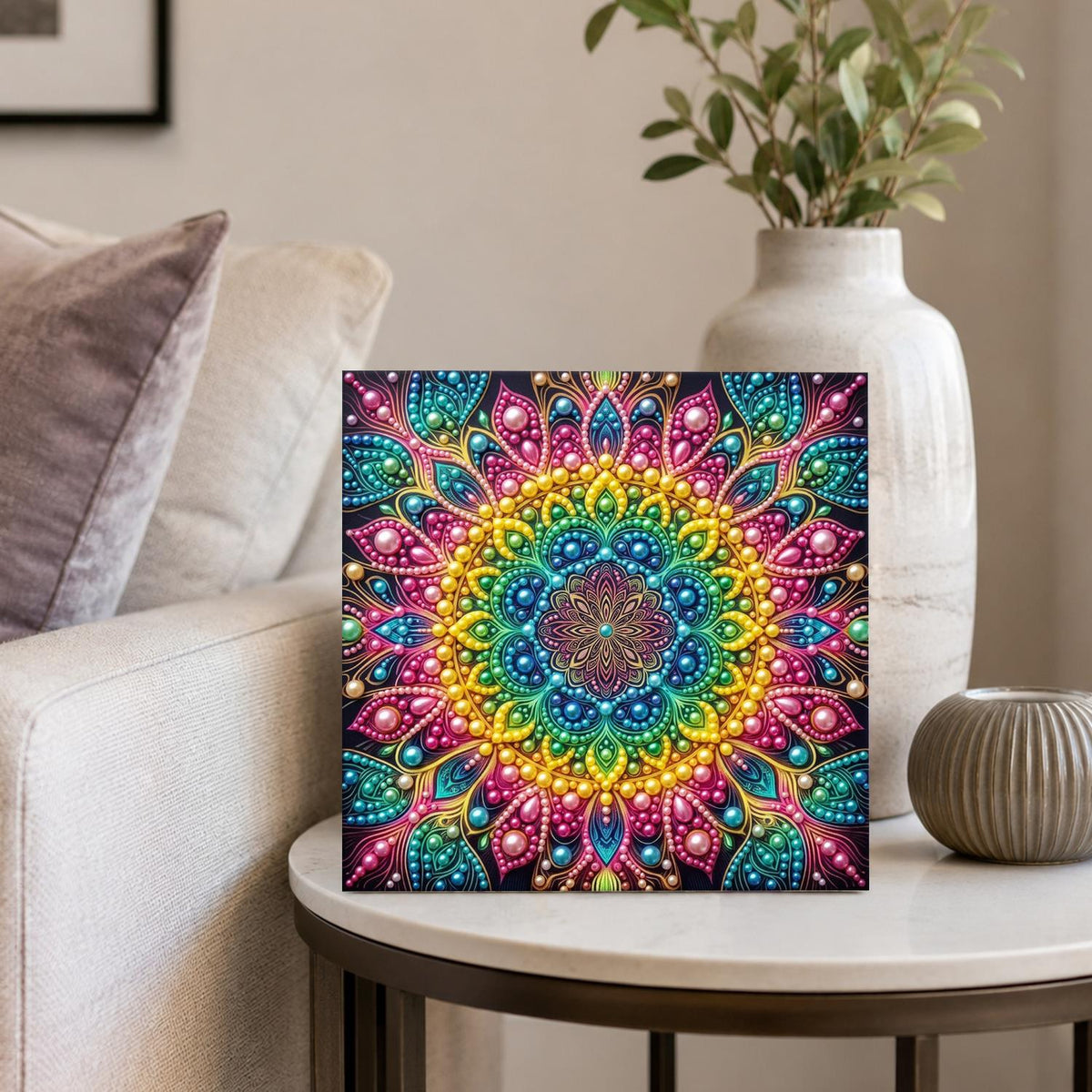 Spectrum Halo Mandala pearl painting – image 4