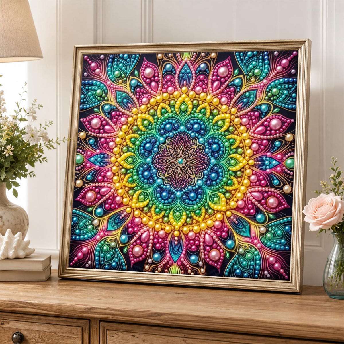 Spectrum Halo Mandala pearl painting – image 5
