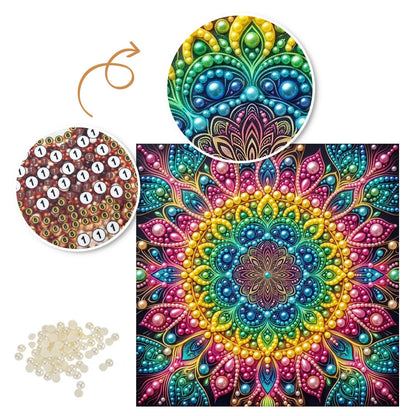 Spectrum Halo Mandala pearl painting – image 6