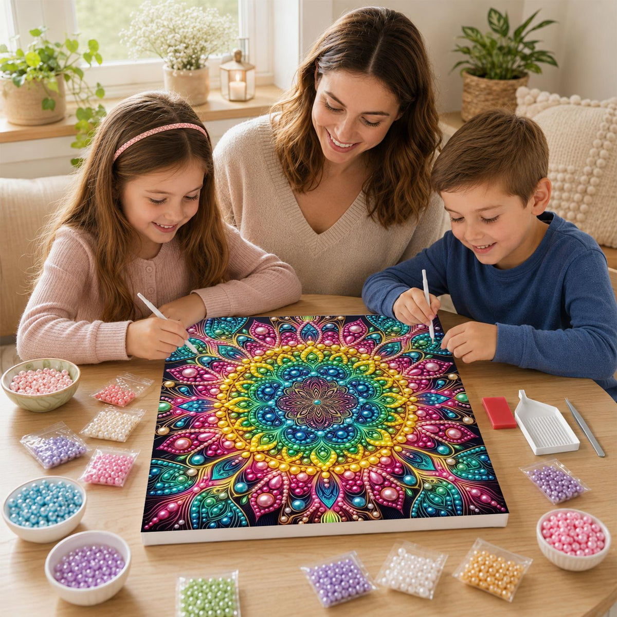 Spectrum Halo Mandala pearl painting – image 15