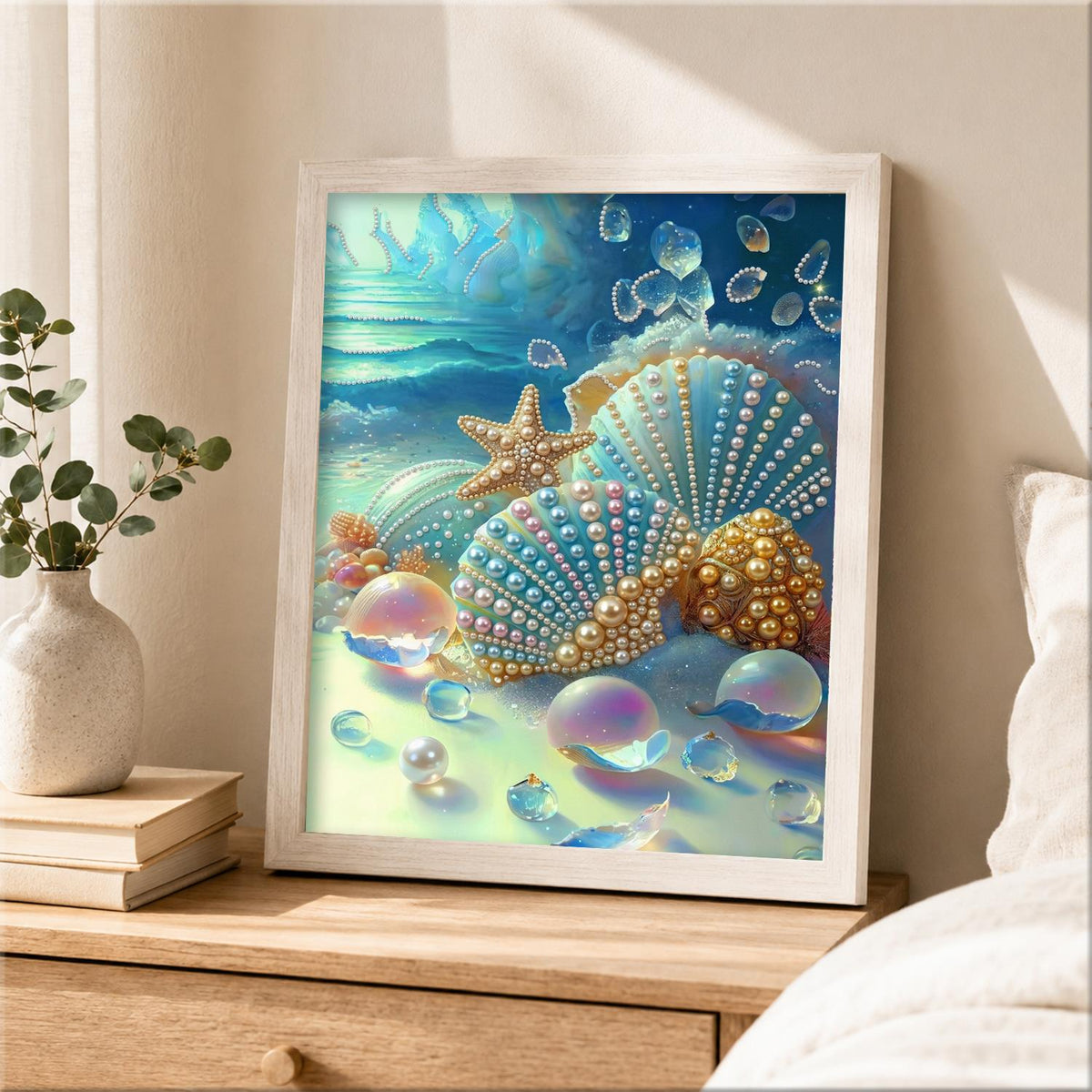 Iridescent Shells and Sea Bubbles pearl painting – image 2