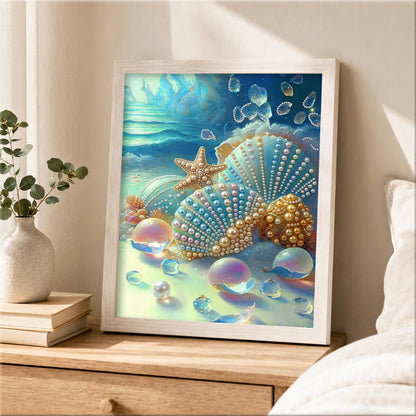 Iridescent Shells and Sea Bubbles pearl painting – image 2