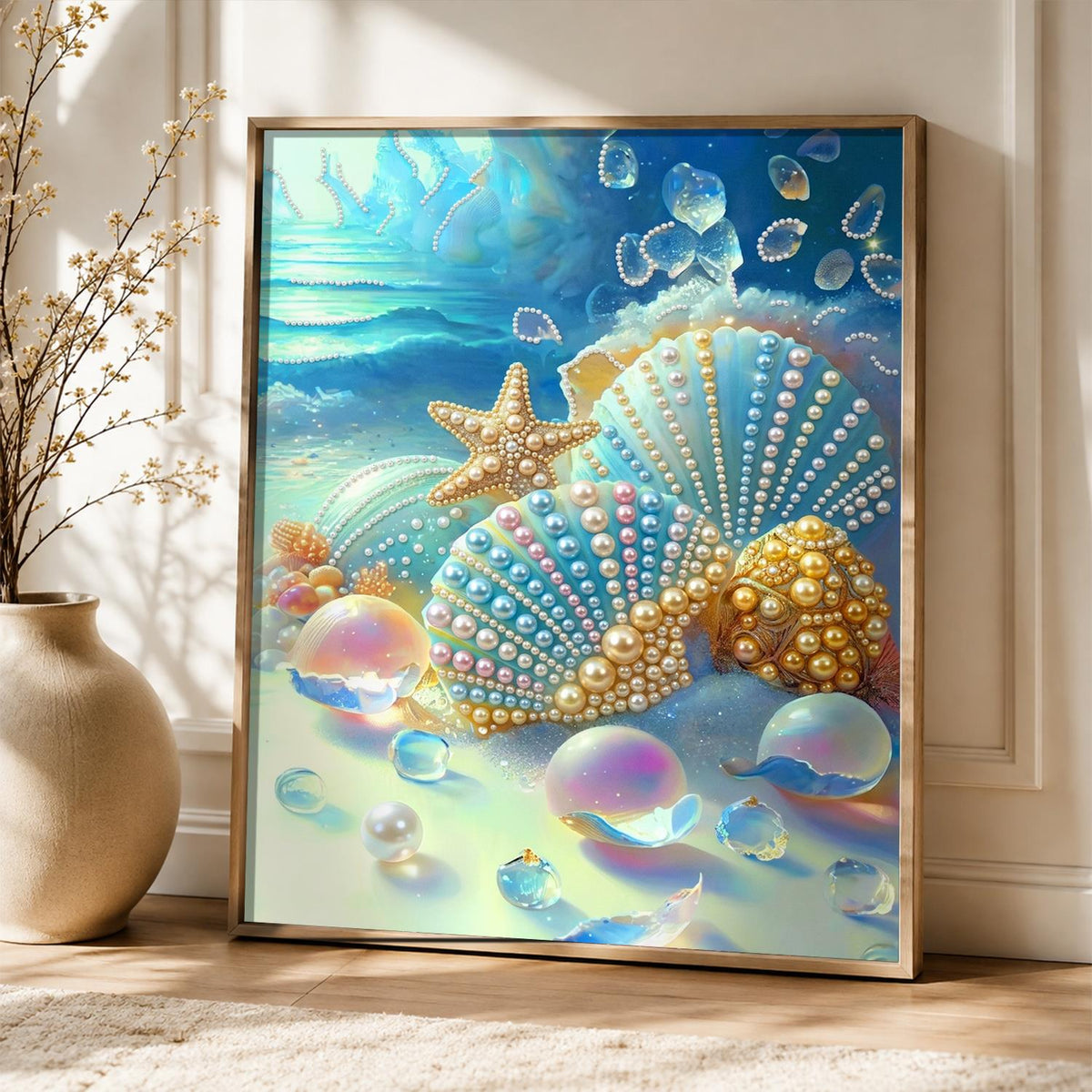 Iridescent Shells and Sea Bubbles pearl painting – image 5