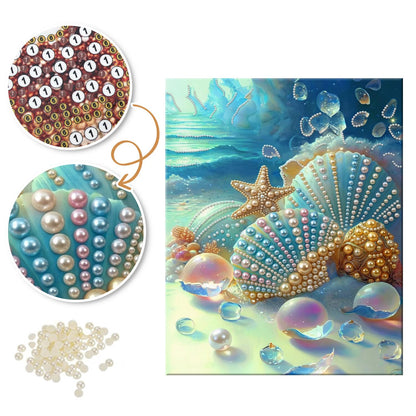 Iridescent Shells and Sea Bubbles pearl painting – image 6