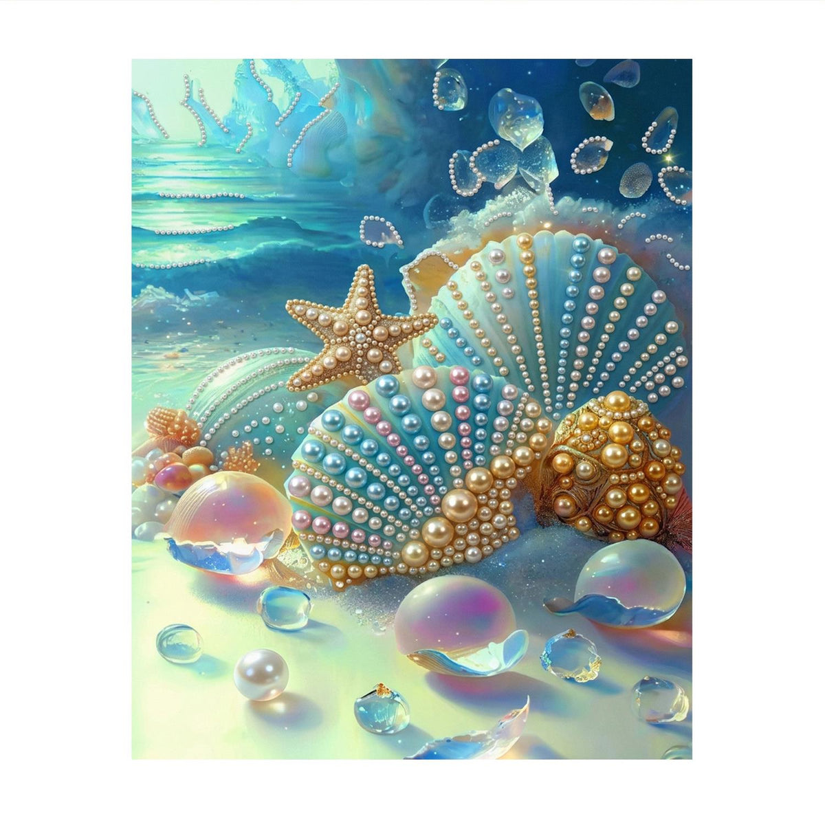 Iridescent Shells and Sea Bubbles pearl painting – image 11