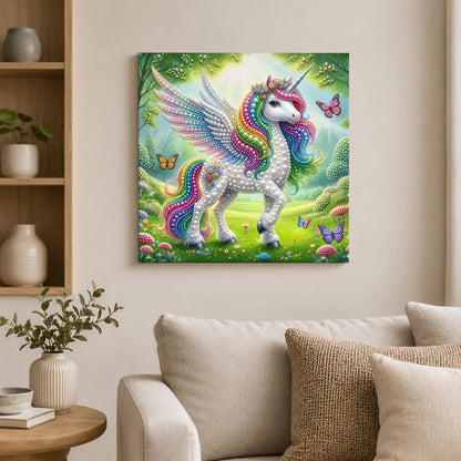 Unicorn in a Sunny Mushroom Glade pearl painting – image 2