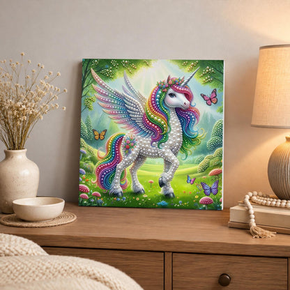 Unicorn in a Sunny Mushroom Glade pearl painting – image 3