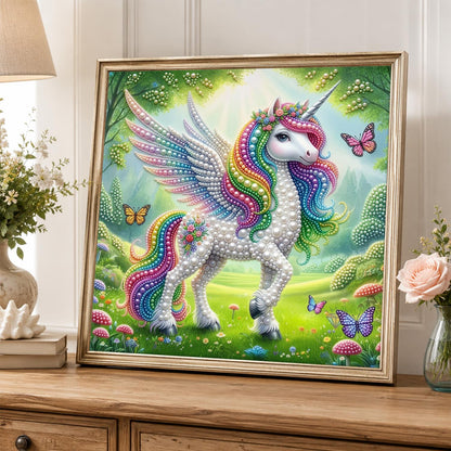 Unicorn in a Sunny Mushroom Glade pearl painting – image 5