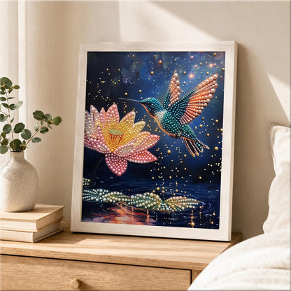 Night Pond Hummingbird pearl painting – image 2