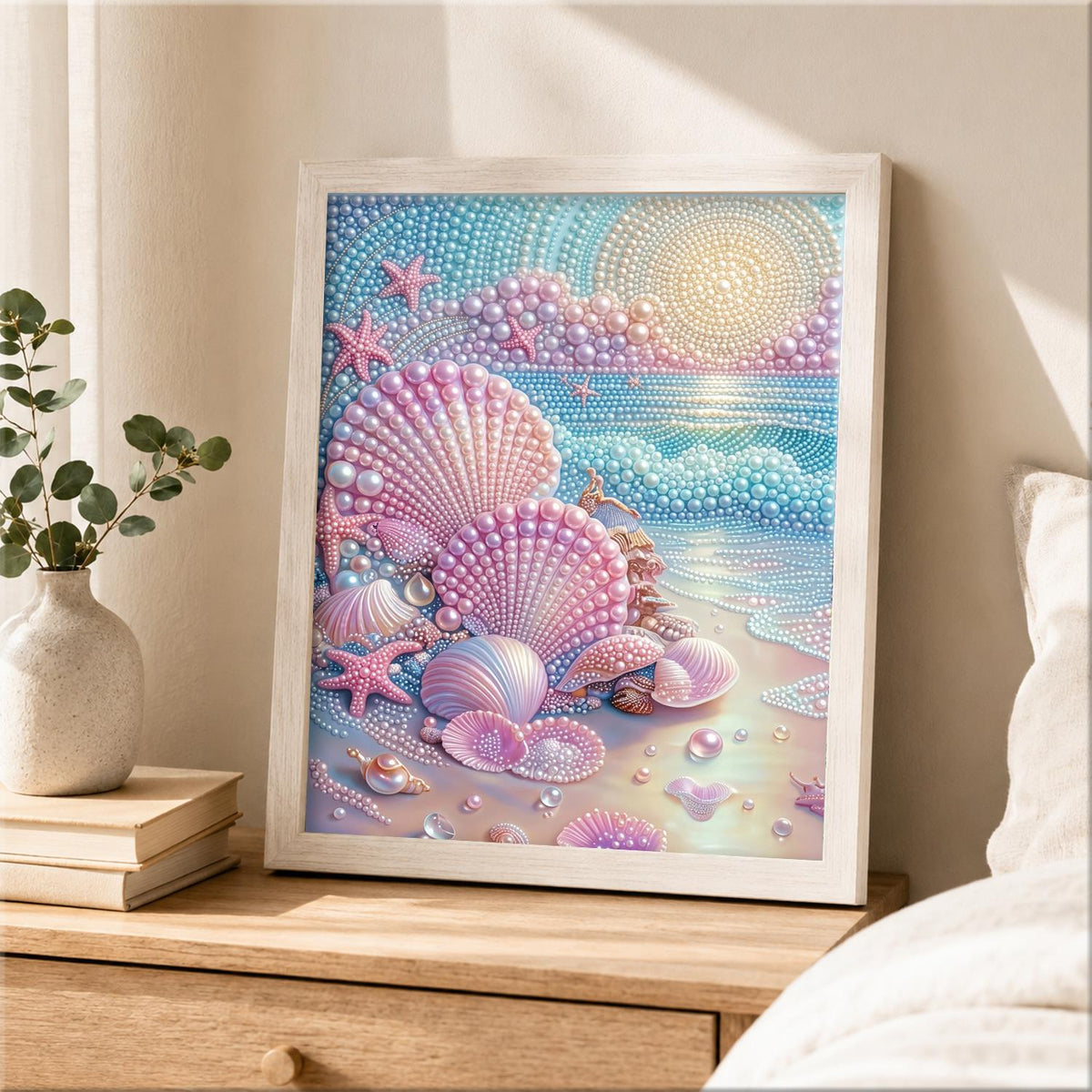 Pastel Shells at Sunrise pearl painting – image 2
