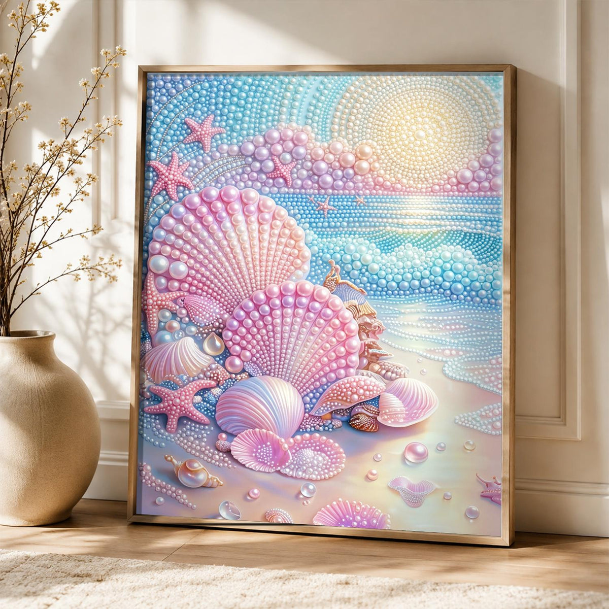 Pastel Shells at Sunrise pearl painting – image 5