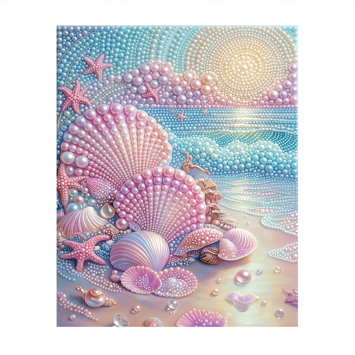 Pastel Shells at Sunrise pearl painting – image 11