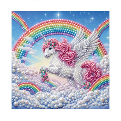 Winged Unicorn Leaping the Clouds pearl painting – image 11