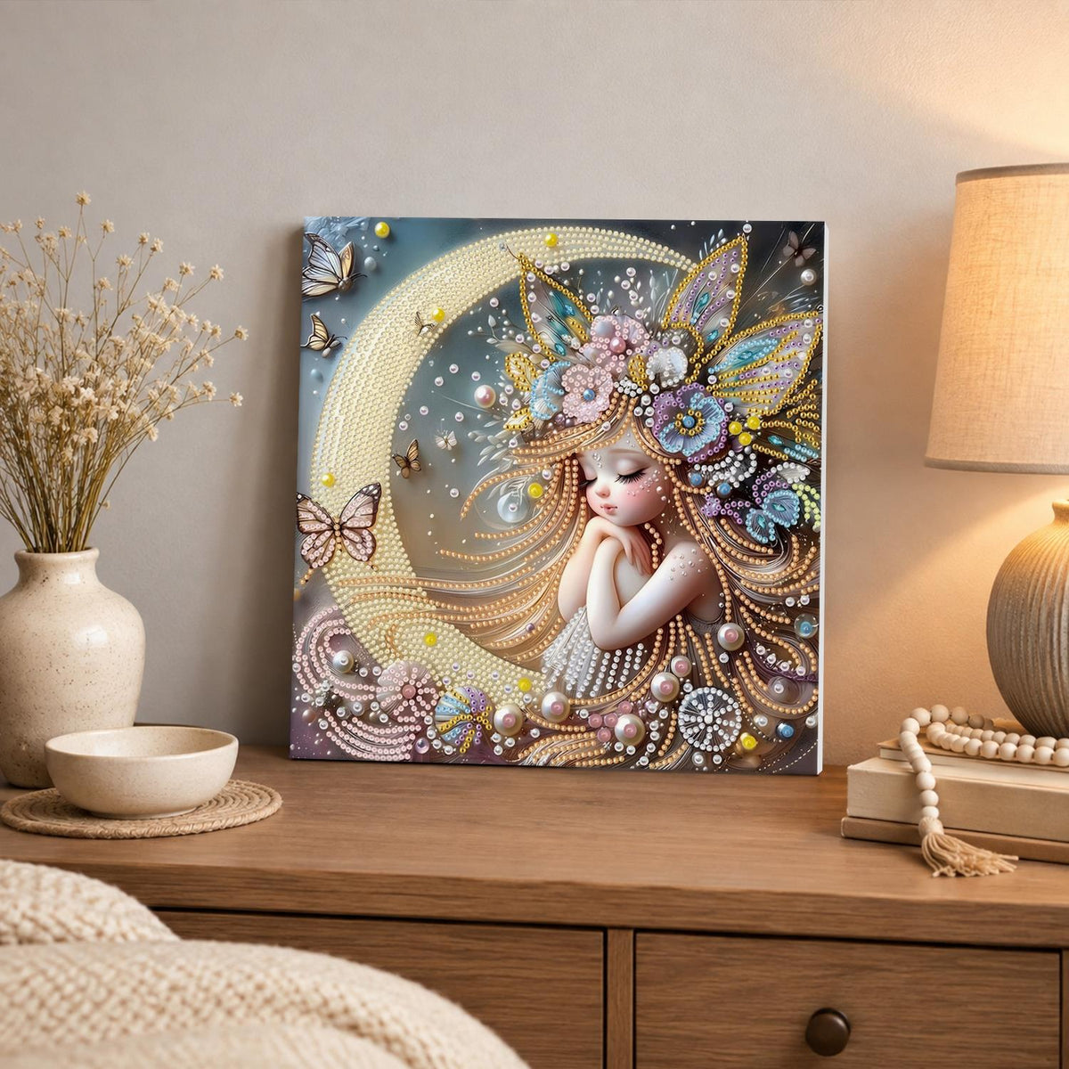 Moon Cradle Dreamer pearl painting – image 3