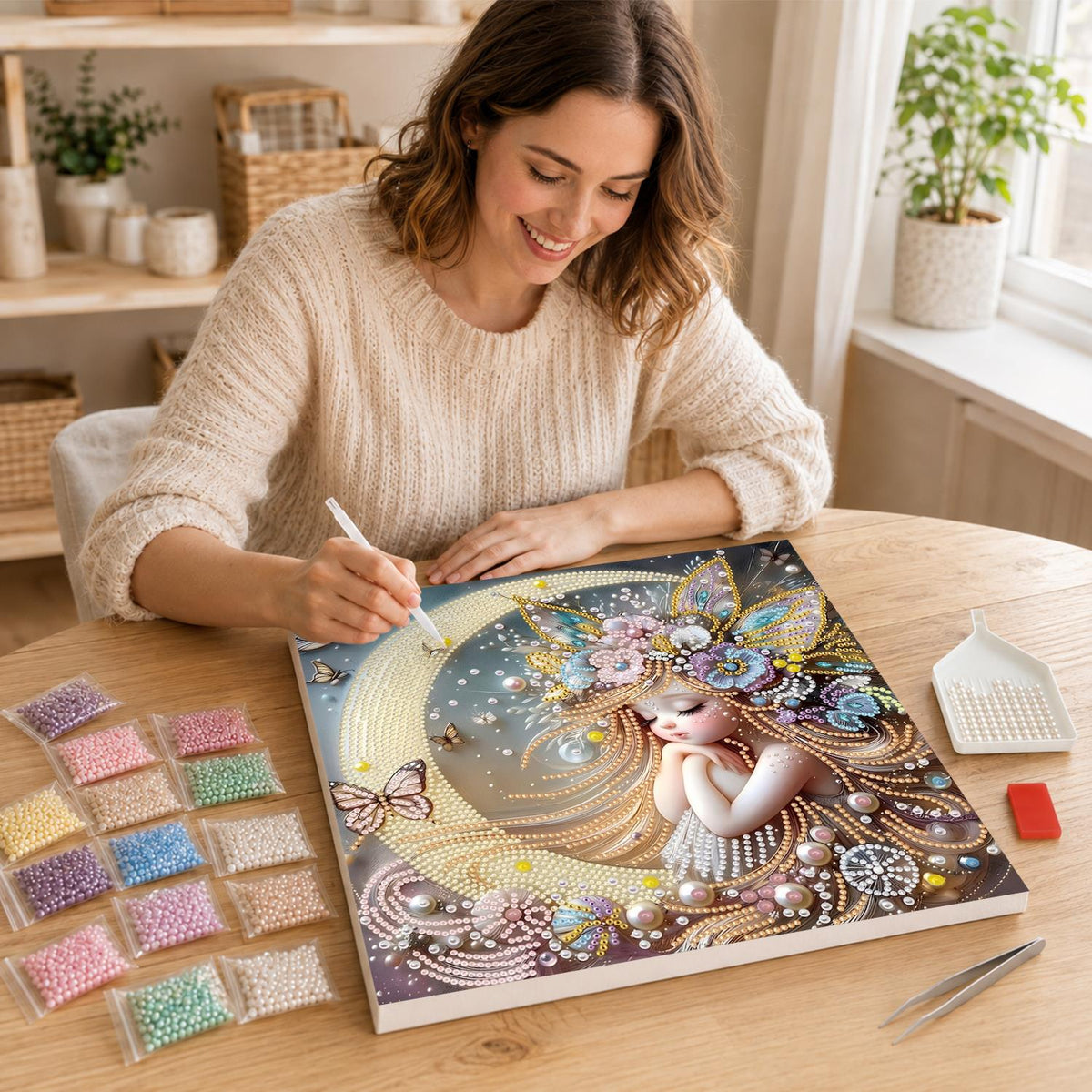 Moon Cradle Dreamer pearl painting – image 16