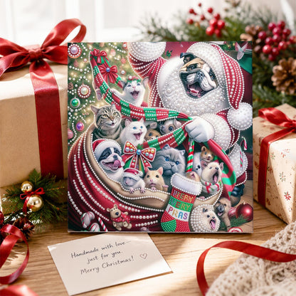 Santa Sack Brimming with Pets pearl painting – image 2