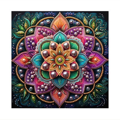 Pink Lotus Mandala on Black pearl painting – image 11