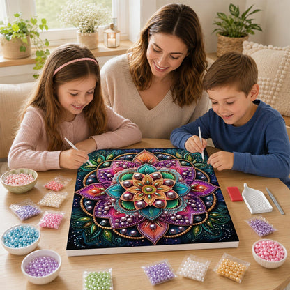 Pink Lotus Mandala on Black pearl painting – image 15