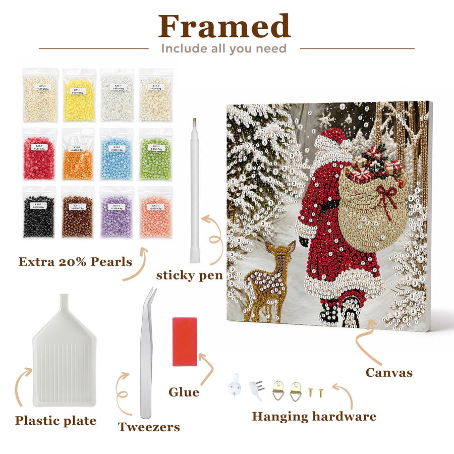 Pearl painting kit contents with frame