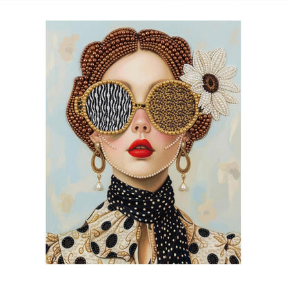 Polka Dot Scarf and Safari Shades pearl painting – image 11