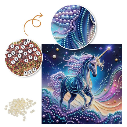 Midnight Blue Unicorn in Stardust pearl painting – image 6