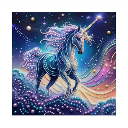 Midnight Blue Unicorn in Stardust pearl painting – image 11