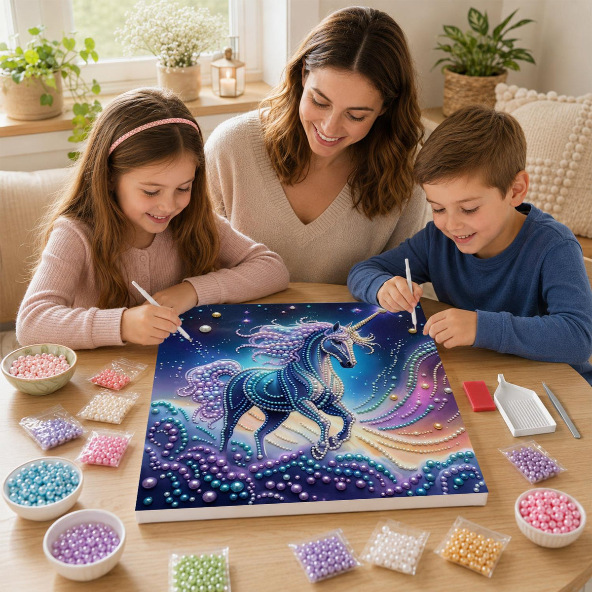 Midnight Blue Unicorn in Stardust pearl painting – image 15