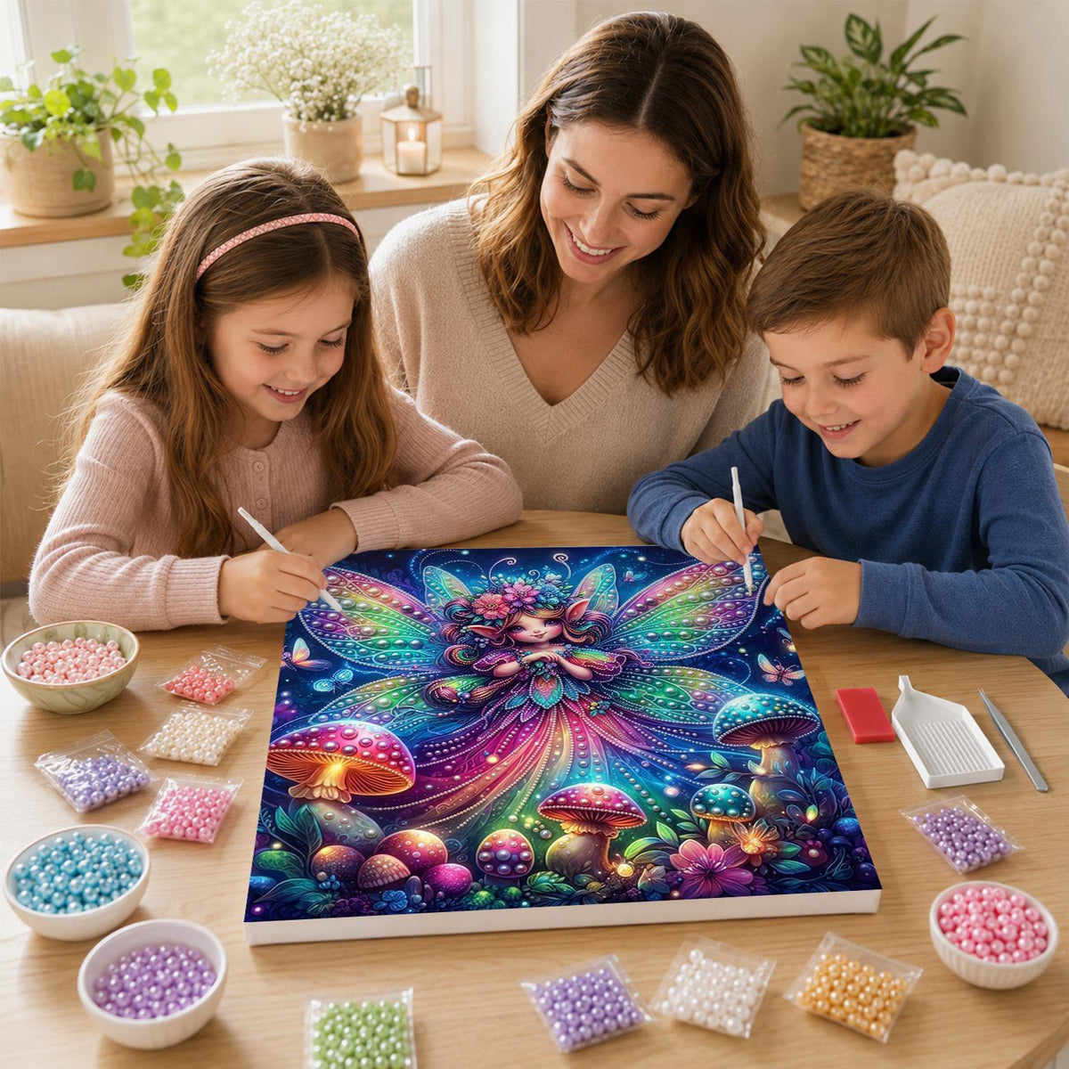 Neon-Winged Toadstool Fairy pearl painting – image 15