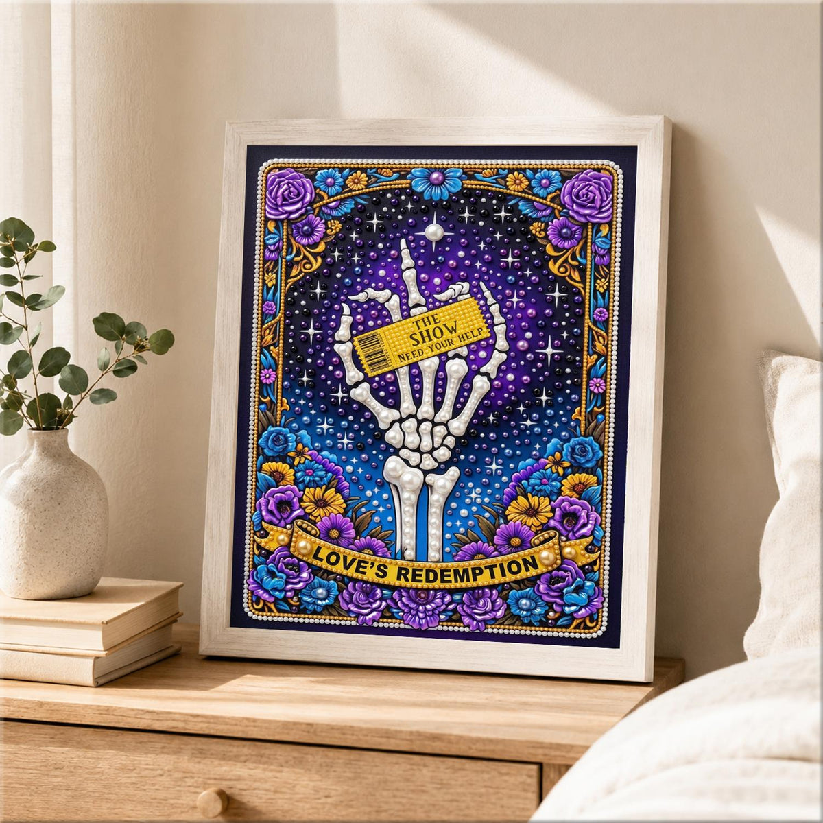 Skeleton Hand Tarot Card pearl painting – image 2