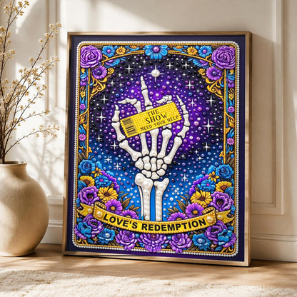 Skeleton Hand Tarot Card pearl painting – image 5