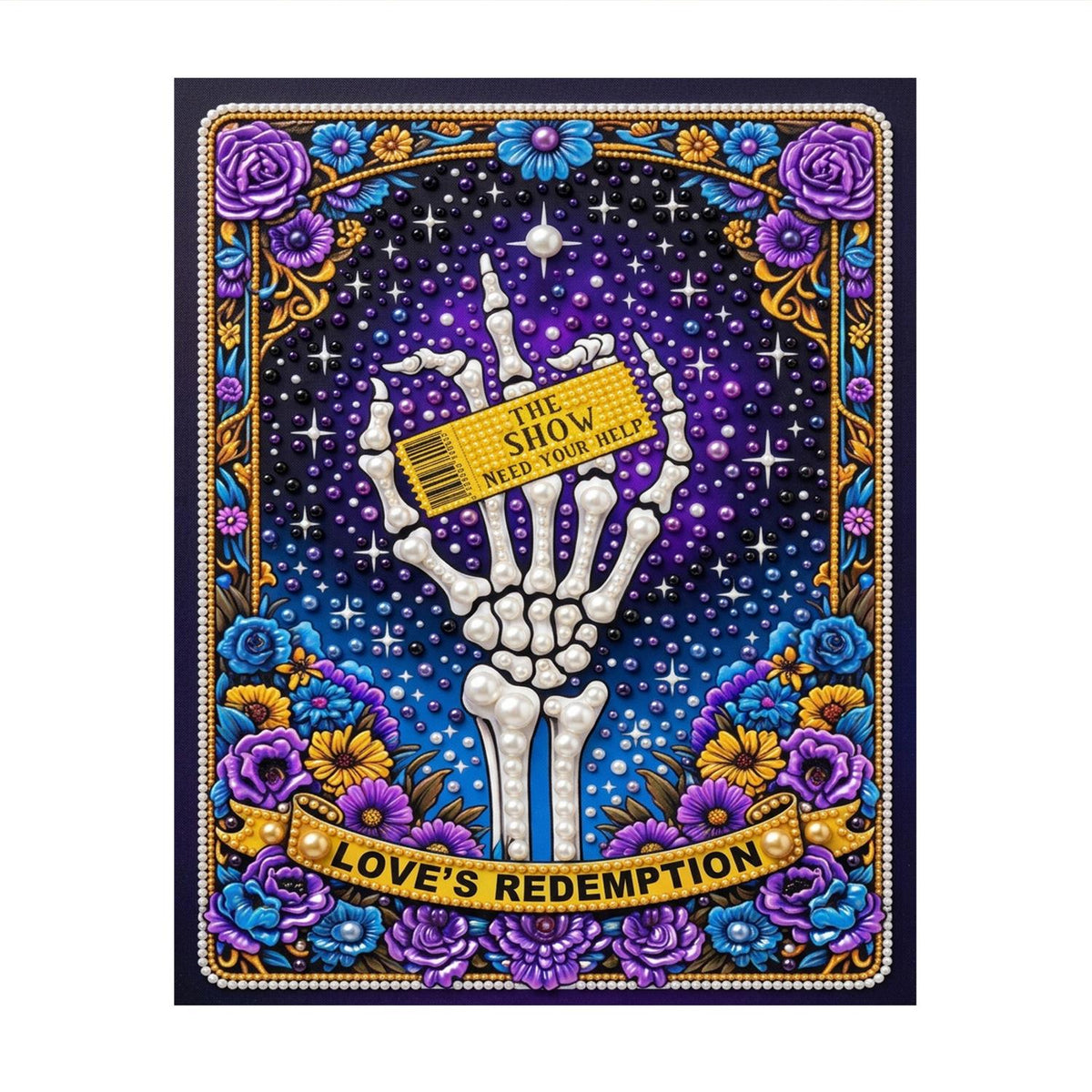Skeleton Hand Tarot Card pearl painting – image 11