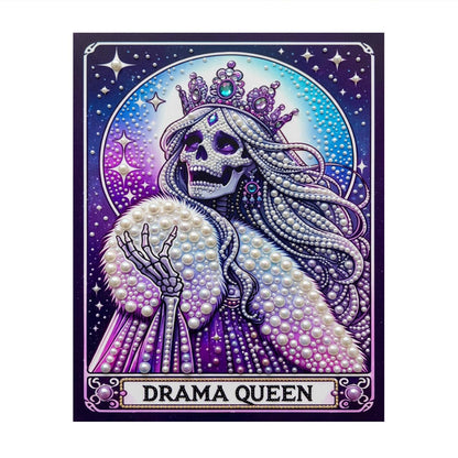 Crowned Skeleton Drama Queen pearl painting – image 11