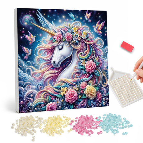 Floral Unicorn Pearl Painting Kit pearl painting – image 1