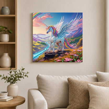 Winged Unicorn on the Ridge pearl painting – image 2