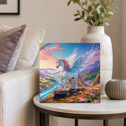 Winged Unicorn on the Ridge pearl painting – image 4