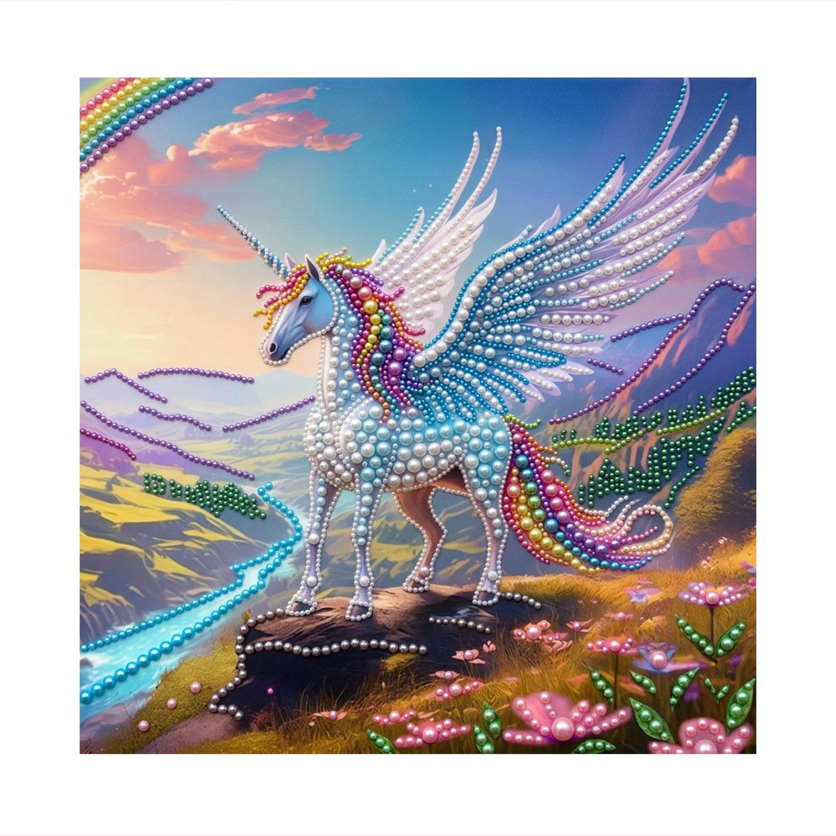 Winged Unicorn on the Ridge pearl painting – image 11